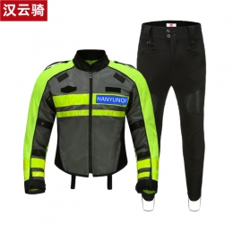 夏季网眼反光铁骑服摩托车骑行服龙虾服HYQA1002